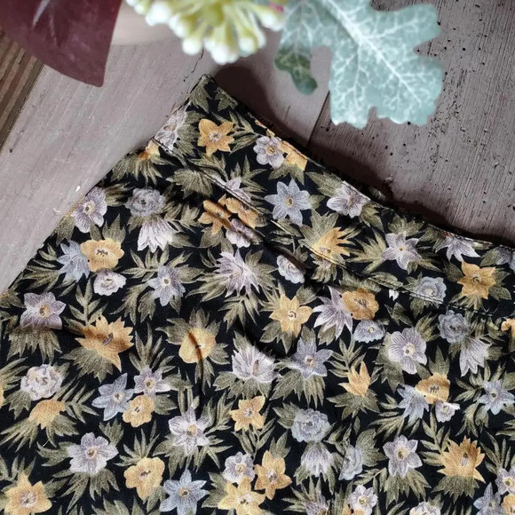 Sag Harbor Vintage Floral Pull On Slip Mini Skirt Size Large Schoolgirl EUC - Picture 10 of 14